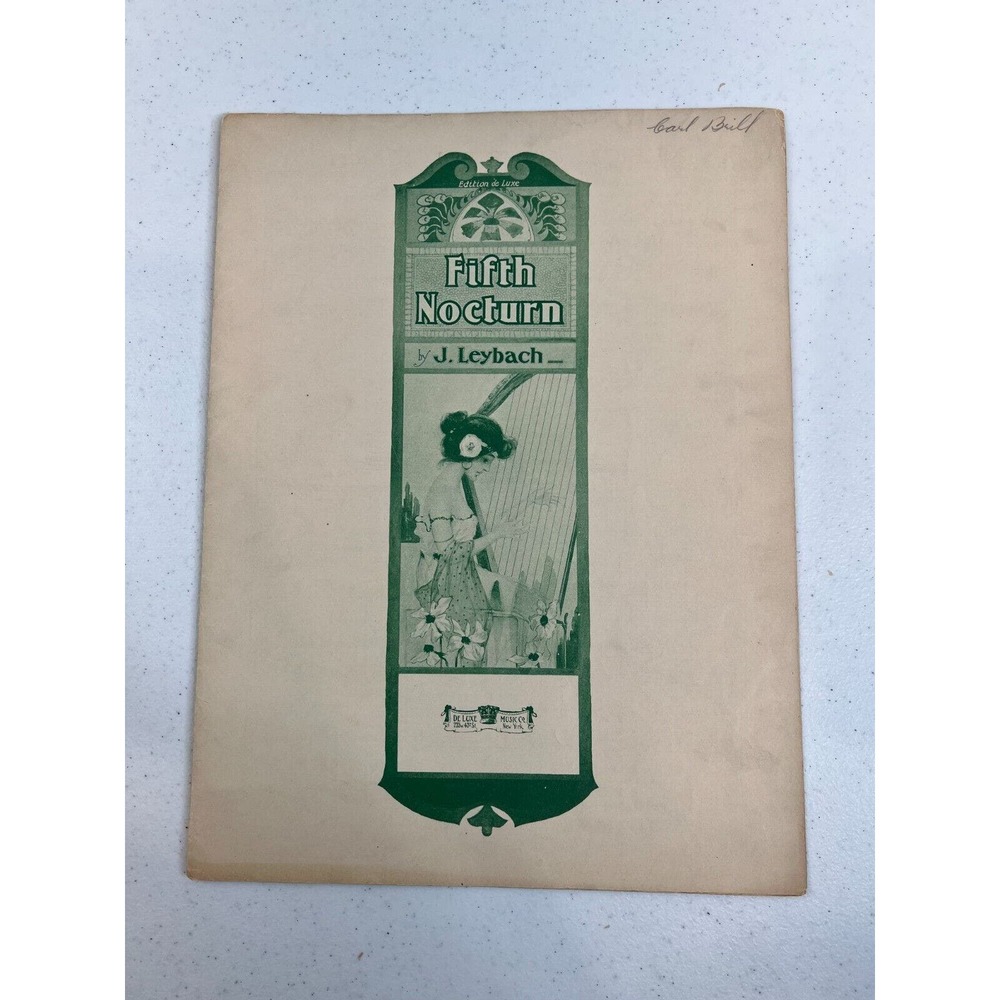 Vintage Fifth Nocturne By J. Leybach Deluxe Edition Piano Solo Sheet Music